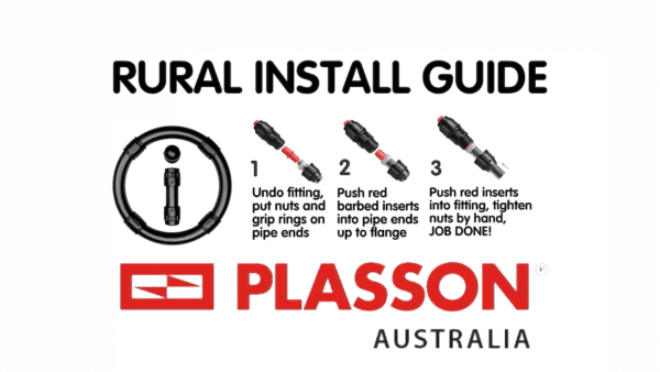 see how to install PLASSON rural poly pipe joiners in three easy steps