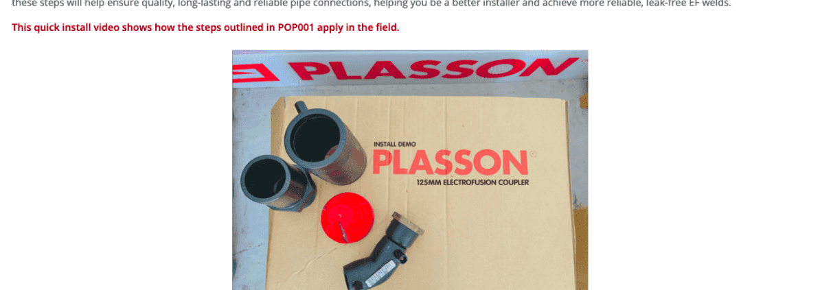 ELECTROFUSION TIP 001: it saves time, money and hassles